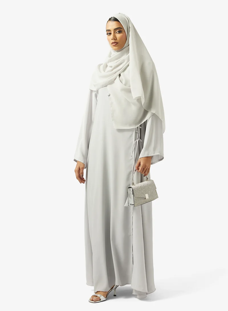 hayas closet  Abaya with Crossover loops details for Women | Best Price UAE